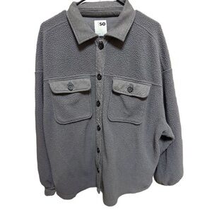 SO Charcoal Fleece Jacket Sz Lrg